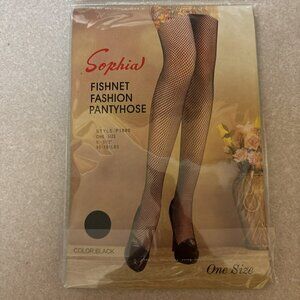 Sophia fishnet fashion pantyhose One size black